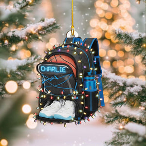 Personalized Basketball Ornament: Sports Bag, Player Gift