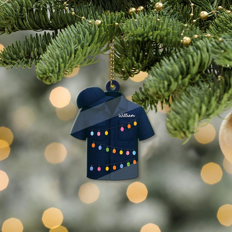 CUSTOMIZABLE Delivery Driver Ornament, PERSONALIZABLE Acrylic Christmas Tree Decor, Postal Courier Gift Idea, Mail Carrier Holiday Keepsake