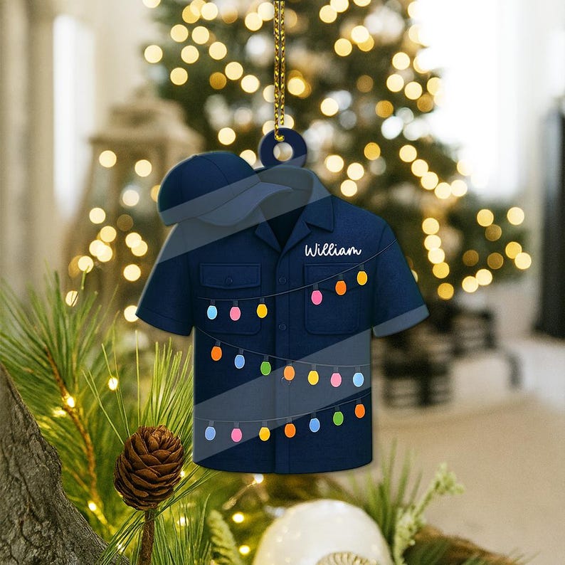 CUSTOMIZABLE Delivery Driver Ornament, PERSONALIZABLE Acrylic Christmas Tree Decor, Postal Courier Gift Idea, Mail Carrier Holiday Keepsake