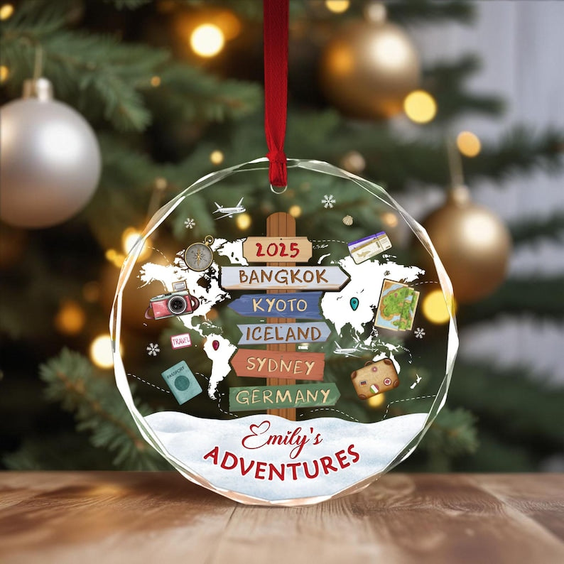Personalized Travel Ornament: Custom Destination Keepsake