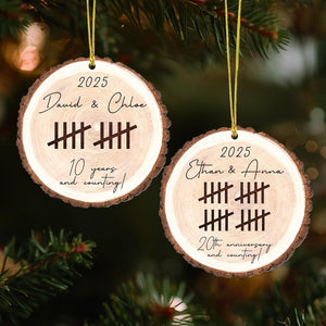 Personalized Wooden Anniversary Ornament: Anniversary Gift