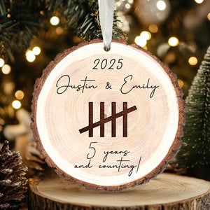 Personalized Wooden Anniversary Ornament: Anniversary Gift
