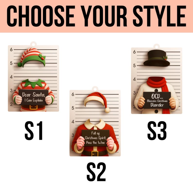 Funny Christmas Mugshot Ornament: Personalized Photo Gag Gift