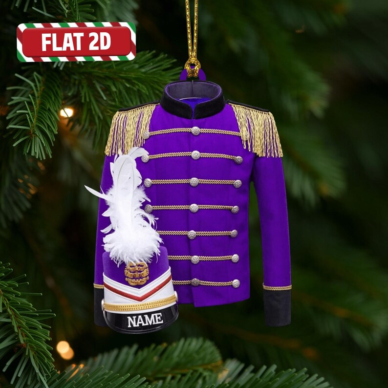 Custom Marching Band Christmas Ornament, Tree Hanging Decor, Flat 2D Acrylic, Personalized Musician Gift for Her Holiday Keepsake 2025