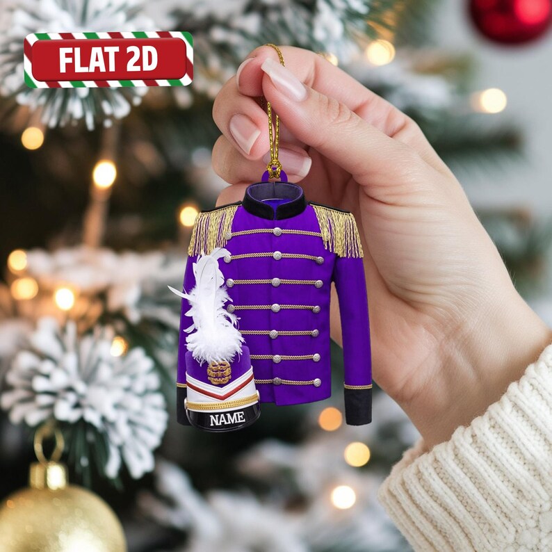 Custom Marching Band Christmas Ornament, Tree Hanging Decor, Flat 2D Acrylic, Personalized Musician Gift for Her Holiday Keepsake 2025