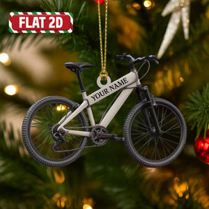 Custom Bicycle Christmas Ornament, Tree Hanging Decor, Flat 2D Acrylic, Personalized Cyclist Gift for Him Holiday Keepsake 2025