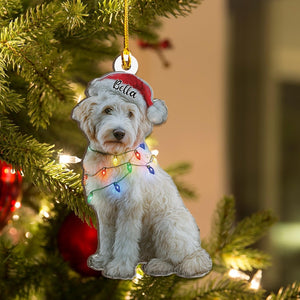 Personalized Goldendoodle Dog Christmas Wood Ornament Flat 2D Acrylic Cutout | Custom Holiday Tree Gift for Dog Lovers & Pets
