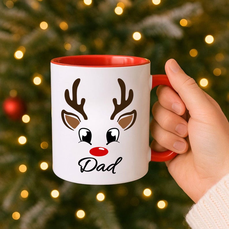 Matching Couple Christmas Mugs Personalized 11 oz Mr and Mrs Wedding Gift Custom Holiday Cocoa Cups Gift for Him and Her Festive Mug Set