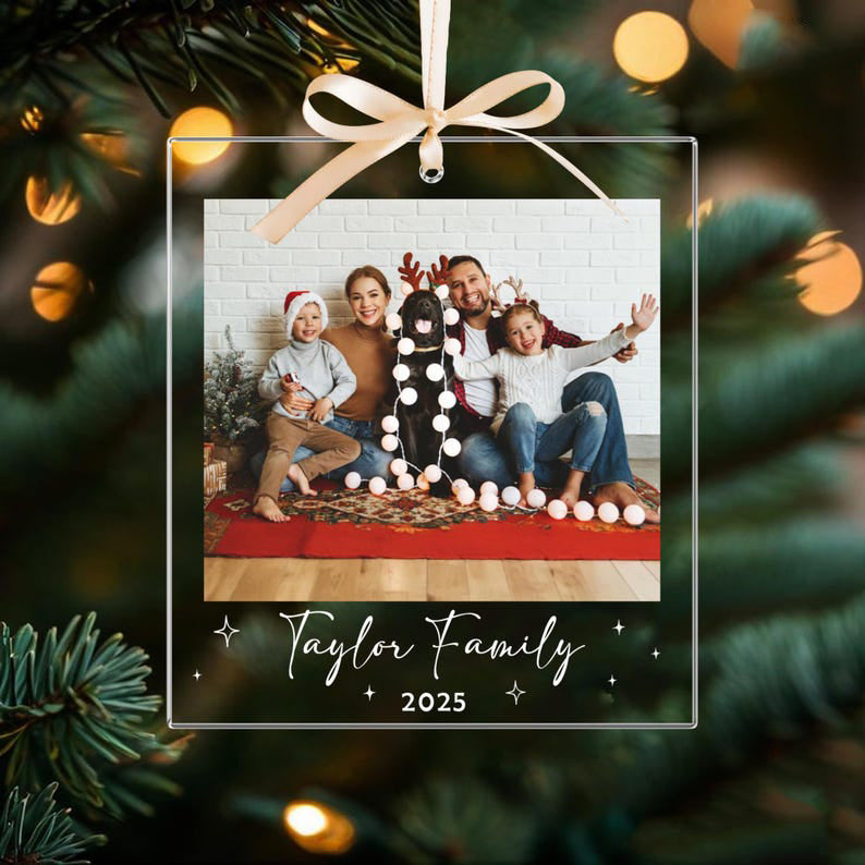Custom Family Photo Christmas Ornaments, Family Picture Ornaments, Custom Photo Ornament, Family Christmas Gifts, Family Christmas Keepsake