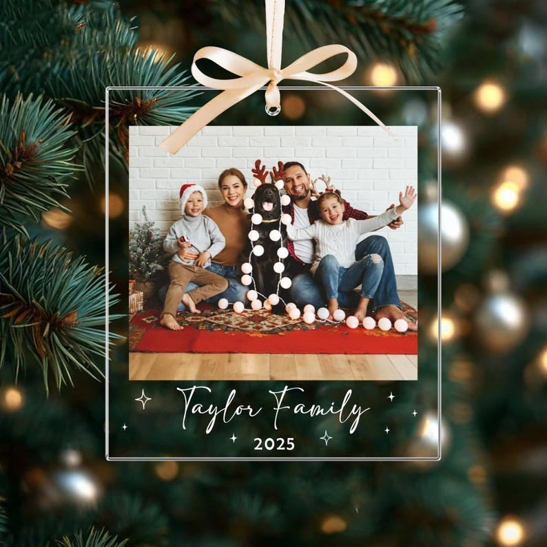 Custom Family Photo Christmas Ornaments, Family Picture Ornaments, Custom Photo Ornament, Family Christmas Gifts, Family Christmas Keepsake
