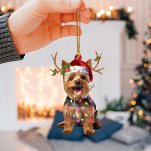 Yorkshire Terrier Christmas Ornament, Yorkie Dog Christmas Tree Ornament, Yorkie Dog Christmas Home Decor, Dog Lover Xmas Gift
