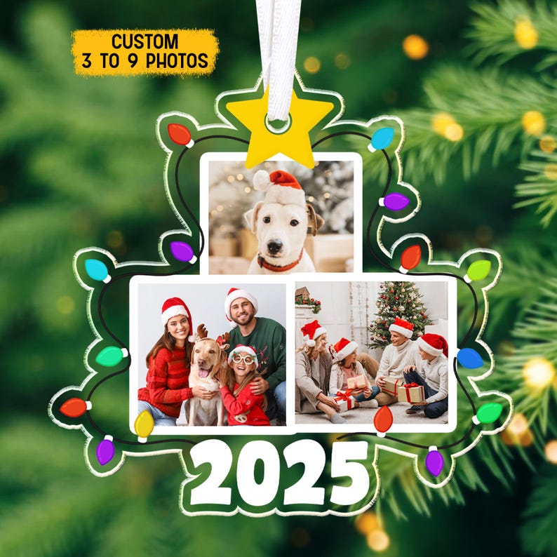 Photo Christmas Ornament 2025, Custom Photo Family Tree Ornament, Family Christmas Ornament, Christmas Tree Ornament 2025, Family Keepsake