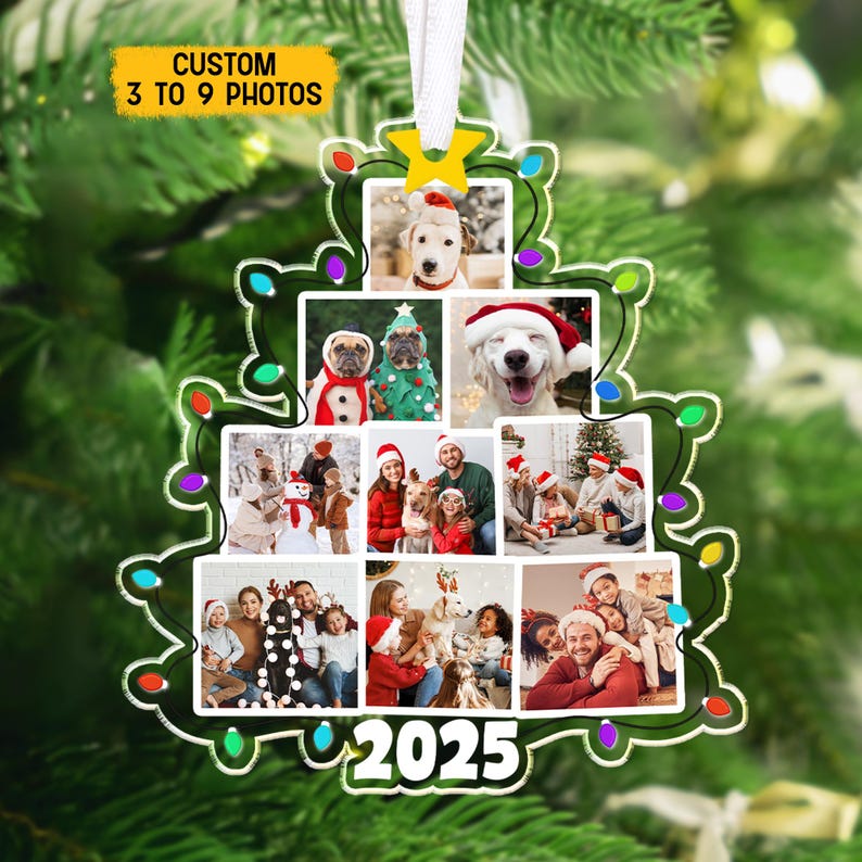 Photo Christmas Ornament 2025, Custom Photo Family Tree Ornament, Family Christmas Ornament, Christmas Tree Ornament 2025, Family Keepsake
