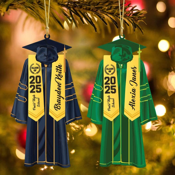 Personalized Graduation Ornament, Custom Class of 2025 Ornament, High School Graduation Gift, College Graduate Ornament, New Graduate Gift