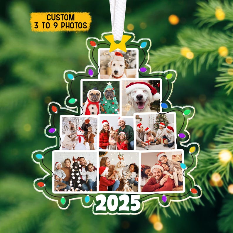 Photo Christmas Ornament 2025, Custom Photo Family Tree Ornament, Family Christmas Ornament, Christmas Tree Ornament 2025, Family Keepsake