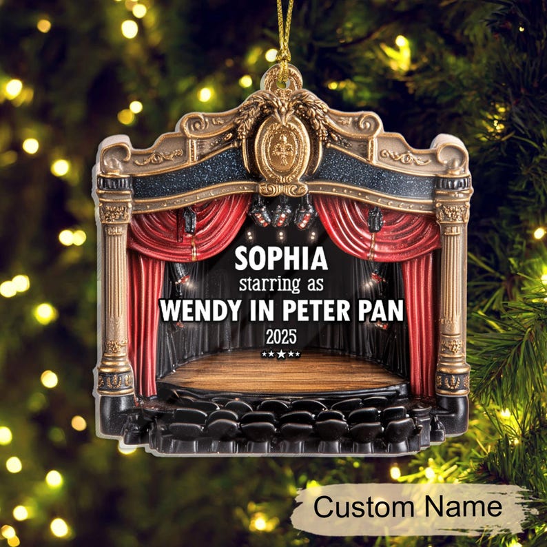 Personalized Theater Performance Christmas Ornament, Musical Play Stage Keepsake Ornament, Actor Actress Performer Gift, Gift for Daughter