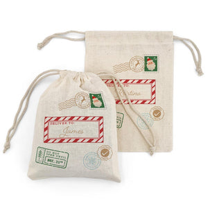 Personalized Mini Santa Sack, Drawstring Christmas Goodie Bag, Special Delivery, Do Not Open Until December 25th, XMas Gift
