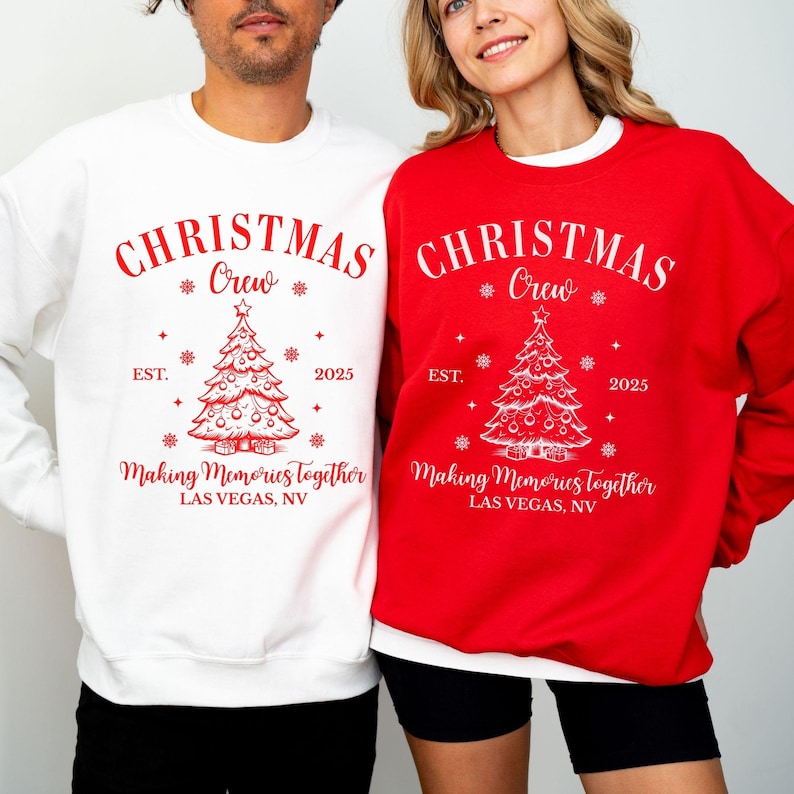 Personalized Family Christmas Sweatshirts, Matching Family Christmas Sweaters, Custom Name Christmas Shirt, Adult Unisex and Youth Christmas