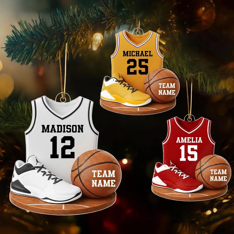 Personalized Basketball Kit Christmas Ornament, Basketball Team Gift, Basketball Player Gift, Christmas Gift For Son, Sport Player Ornament
