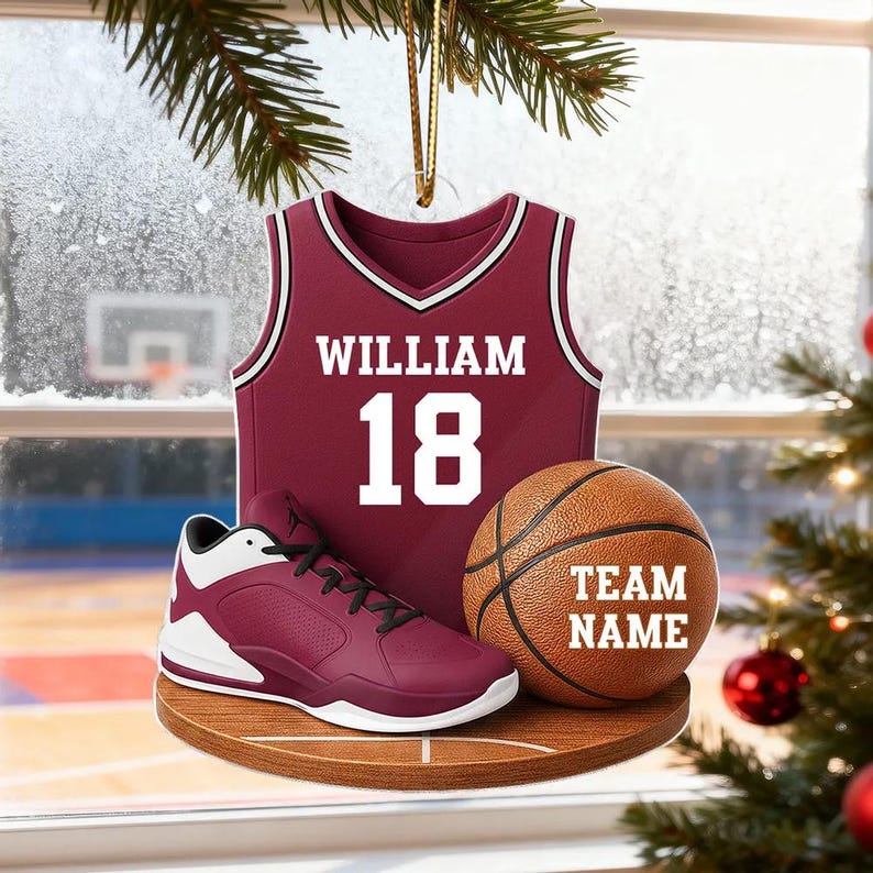 Personalized Basketball Kit Christmas Ornament, Basketball Team Gift, Basketball Player Gift, Christmas Gift For Son, Sport Player Ornament