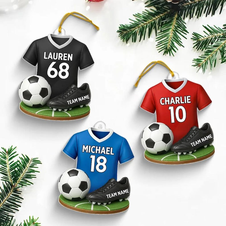 Personalized Soccer 2025 Ornament, Soccer Player Gift, Soccer Team Gift, Soccer Christmas Decoration, Sport Christmas Ornament, Gift For Son