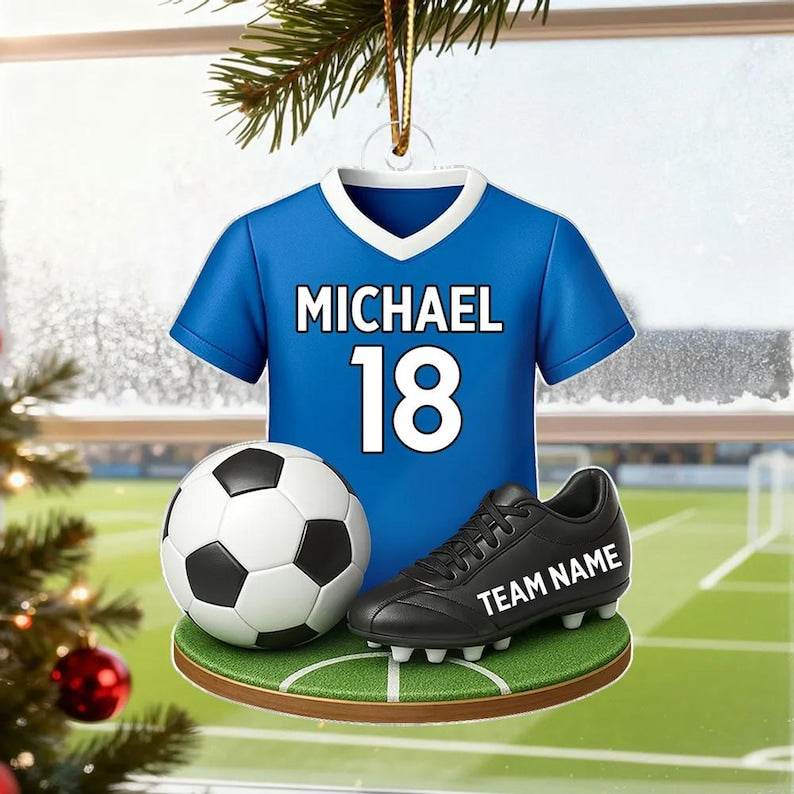 Personalized Soccer 2025 Ornament, Soccer Player Gift, Soccer Team Gift, Soccer Christmas Decoration, Sport Christmas Ornament, Gift For Son