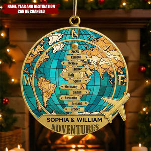 Destination Of All Year Ornament, Personalized Acrylic Ornament, Custom Travel Ornament, Vacation Memories Keepsake, Christmas Ornament Gift