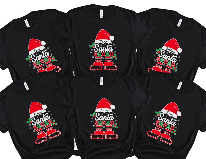 Santa Squad Christmas T-Shirt, Christmas Family Shirt, Matching Family Santa Tee, Custom Christmas tee, Matching Santa Christmas tee