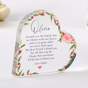 Personalised Best Friend Gift - Acrylic Plaque Custom Poem Keepsake with Name Birthday, Christmas or Thank You Gift for Bestie