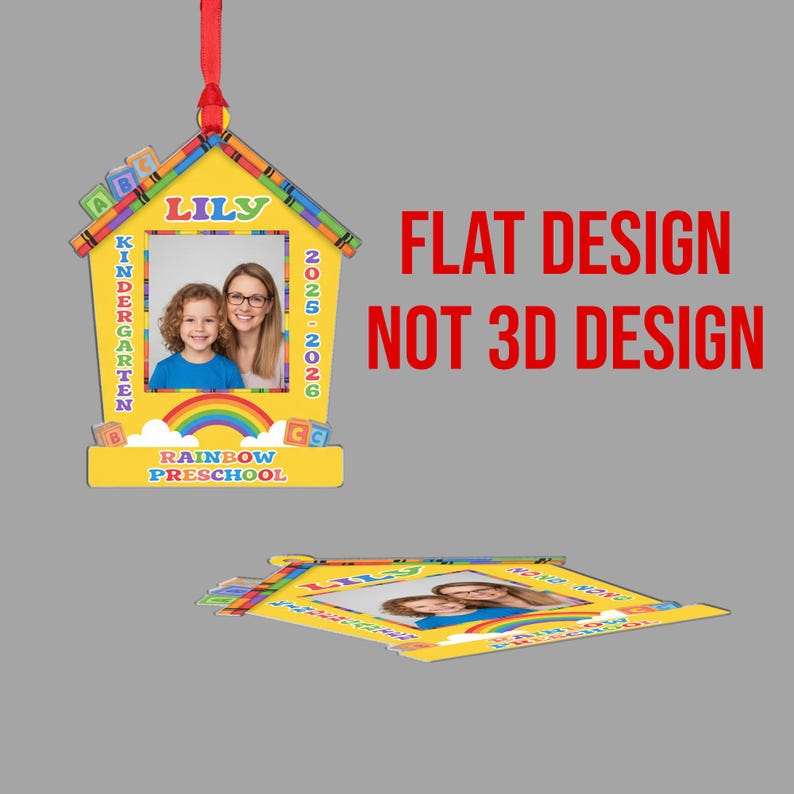 Personalized School Photo Ornament Custom Kindergarten Preschool Gift 2025 2026