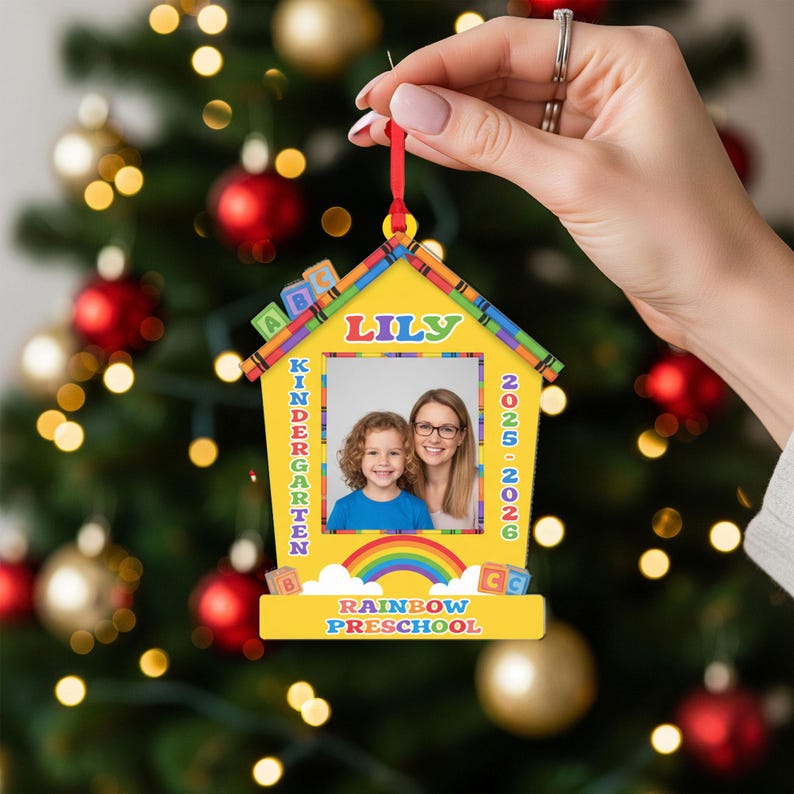Personalized School Photo Ornament Custom Kindergarten Preschool Gift 2025 2026