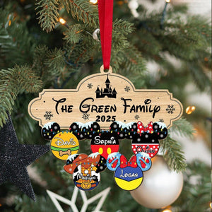 Personalized Mickey and Friends Ornament, Custom Family Ornament, Family Christmas Gift, Custom Characters Sign Member, Mickey Head Gift