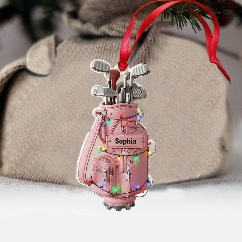 Golf Christmas Ornament - Personalized Gift For Golfers, Personalized Golf Bag Christmas Ornament 2025, Christmas Tree Hanging Decor