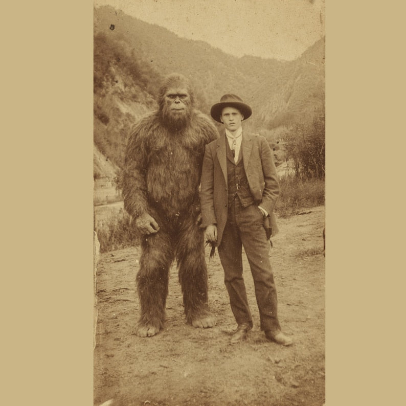 Customised Bigfoot couple Portrait , Sasquatch Custom Portrait , Bigfoot portrait , Sasquatch Portrait Bigfoot Lover , gift for him