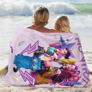 Custom Huntrix Blanket with Name, Personalized Kpop Demon Hunter Blanket, Custom Huntrix Blanket, Kpop Fun Gift, Kpop Huntrix fan Gifts