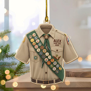 Personalized Ornament Come Home Safe Combat Uniform Military Christmas Acylic Ornament, Costume Gifts For Scouts, Scout souvenir