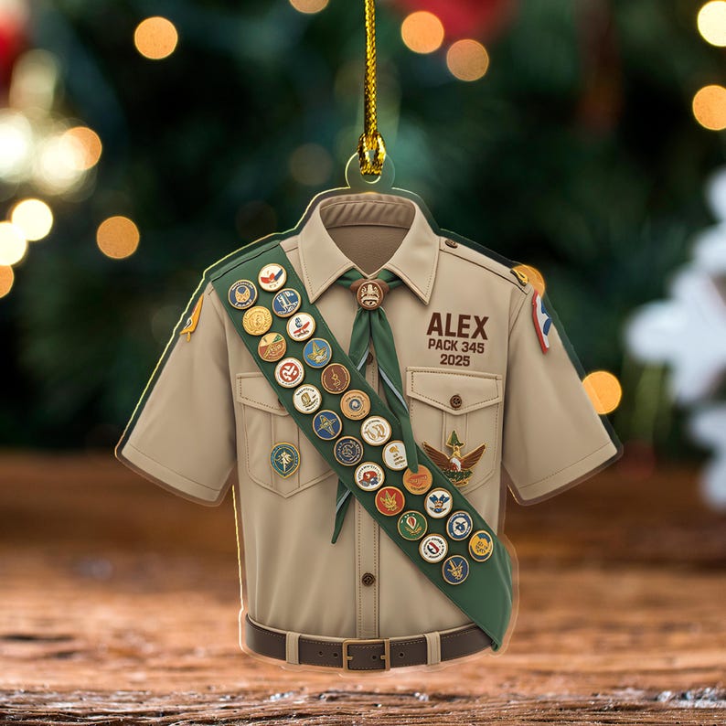Personalized Ornament Come Home Safe Combat Uniform Military Christmas Acylic Ornament, Costume Gifts For Scouts, Scout souvenir