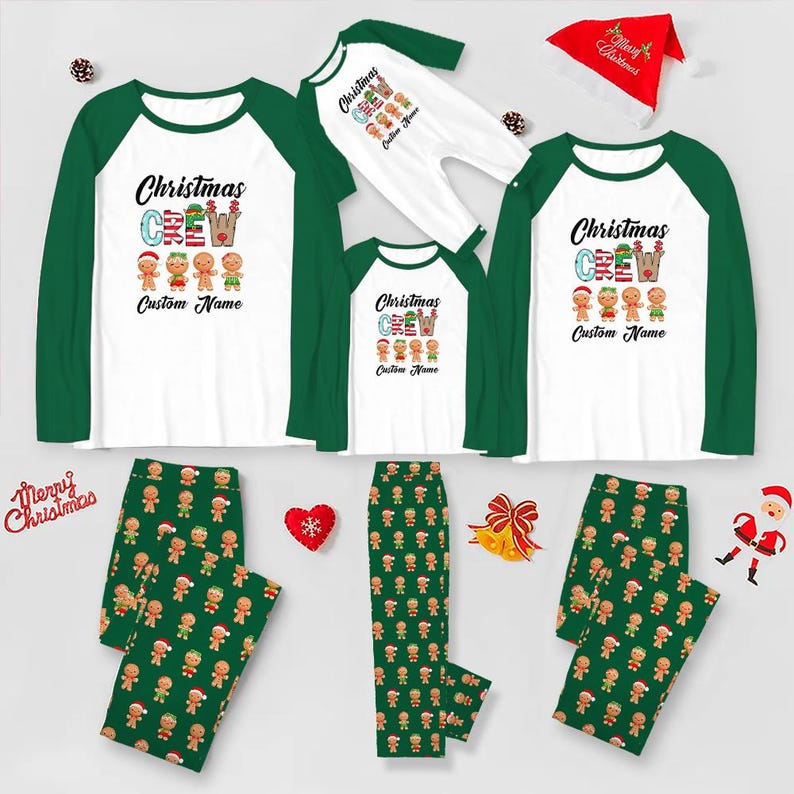Custom Gingerbread Christmas Pajamas: Matching Family PJs
