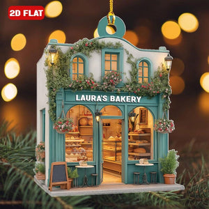 Personalized 2D Flat Bakery Shop Ornament, Custom Bakery Store Holiday Decor, Bakery Lover Gift, Gift For Bakers and Food Lovers