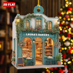 Personalized 2D Flat Bakery Shop Ornament, Custom Bakery Store Holiday Decor, Bakery Lover Gift, Gift For Bakers and Food Lovers