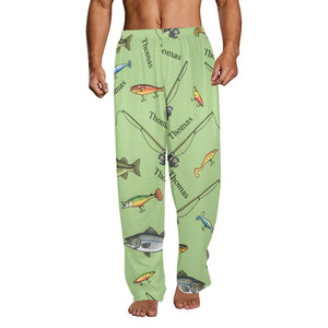 Personalized Fishing Pajama Pants: Custom Name Angler Gift