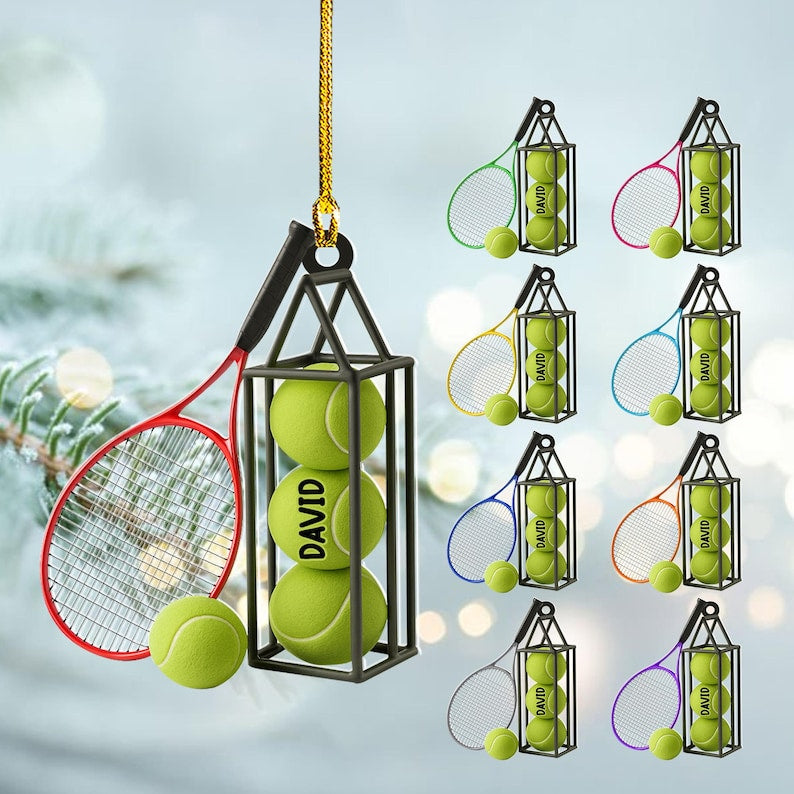 Personalized Tennis Christmas Ornament, Tennis Christmas Ornament Gifts for Tennis Player Custom Name Tennis Gifts for Tennis Keepsake Gift