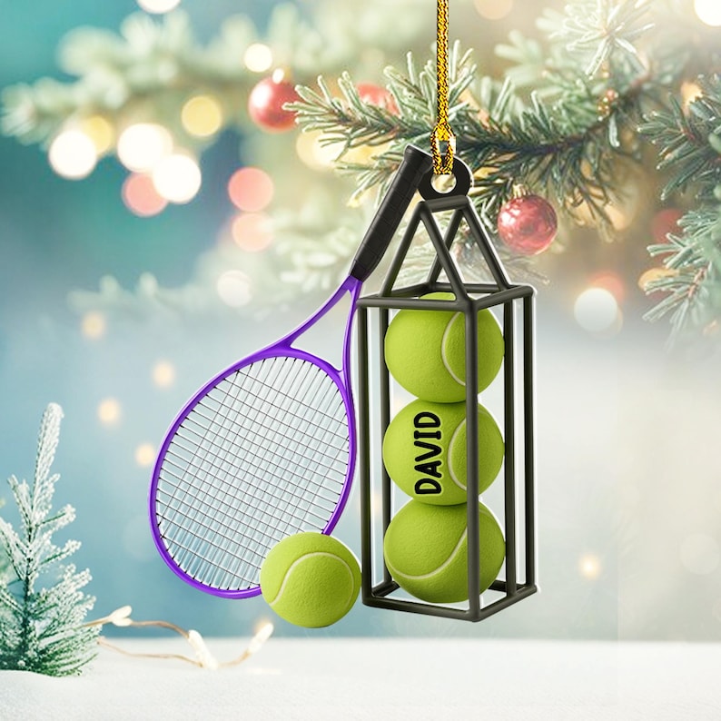 Personalized Tennis Christmas Ornament, Tennis Christmas Ornament Gifts for Tennis Player Custom Name Tennis Gifts for Tennis Keepsake Gift