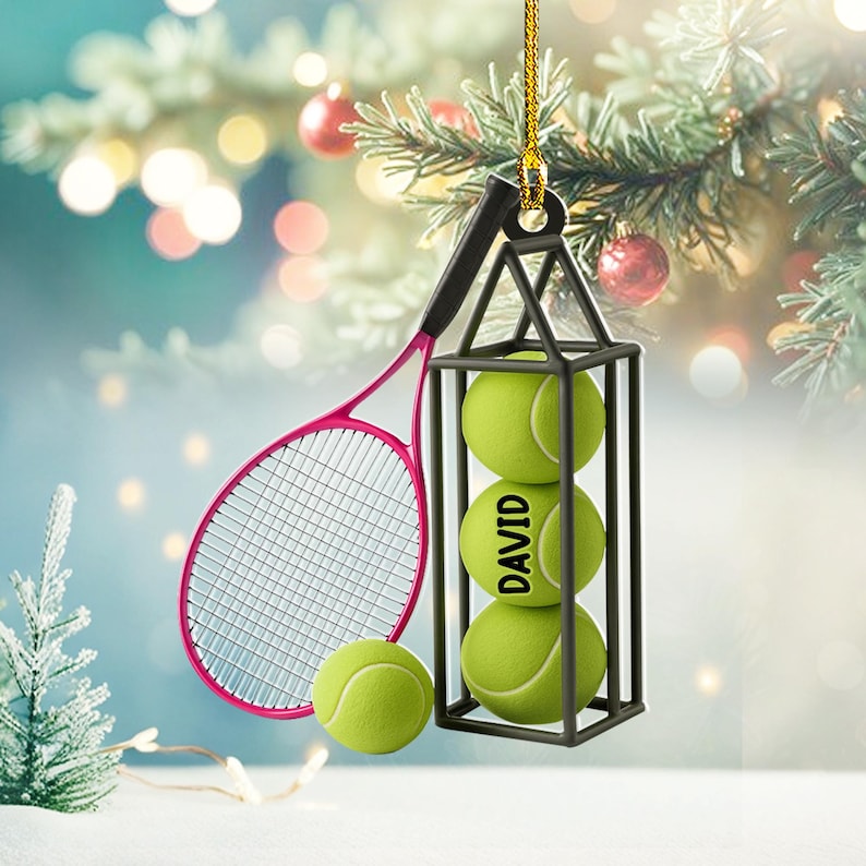 Personalized Tennis Christmas Ornament, Tennis Christmas Ornament Gifts for Tennis Player Custom Name Tennis Gifts for Tennis Keepsake Gift
