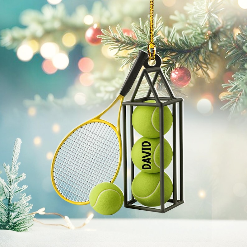 Personalized Tennis Christmas Ornament, Tennis Christmas Ornament Gifts for Tennis Player Custom Name Tennis Gifts for Tennis Keepsake Gift