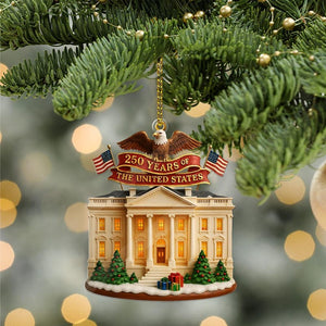 250 Years of America Ornament 2026, Liberty Bell Acrylic Patriotic Flat Ornament, USA 250th Anniversary Christmas Tree Decoration