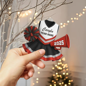 Personalized Cheerleader 2D Flat Ornament, Cheerleading Christmas Ornament, Cheerleader Team Ornament, Cheer Coach Gift, Cheerleader Gift