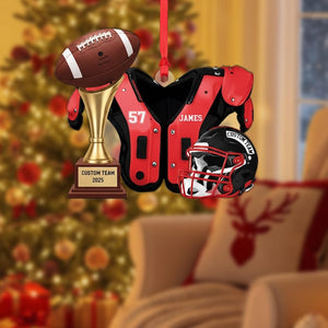 Personalized Football Ornament Custom Team Trophy Christmas Decoration