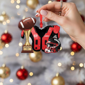 Personalized Football Ornament Custom Team Trophy Christmas Decoration