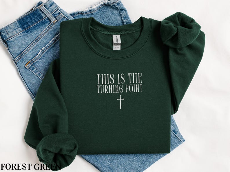 Embroidered This Is The Turning Point Sweatshirt, Charlie Kirk Crewneck, Pro Conservative Freedom Sweater, Patriotic Christian Apparel il_794xN.7252279273_8ho7.jpg